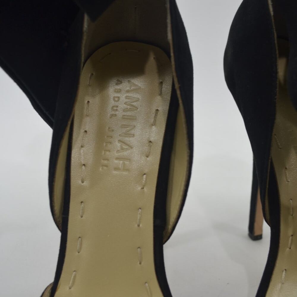 Aminah Abdul Jillil Black D'Orsay Oversize Bow Pump Ankle 9M - Picture 11 of 12